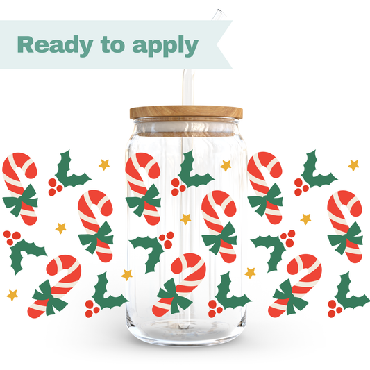 Christmas Candy Cane - 16oz UVDTF cup wrap #0288