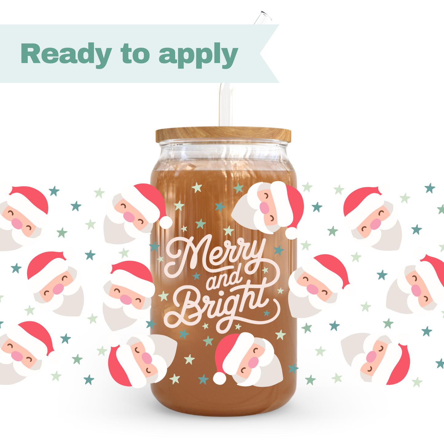 Christmas Santa - 16oz UVDTF cup wrap #0290